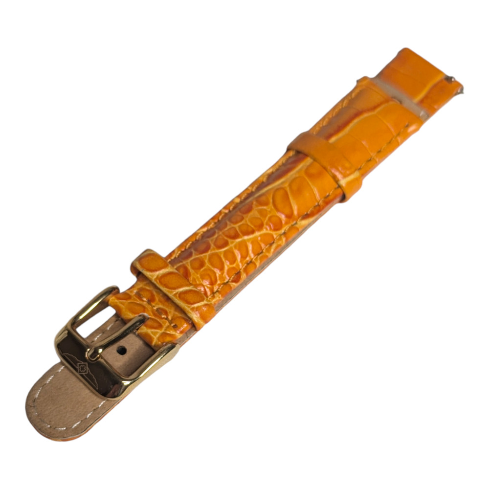 16mm Invicta Orange Leather Snakeskin Interchangable Watch Band Strap‎ New